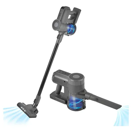 Aspiradora Inalámbrica Vertical Y De Mano Gadnic Recargable Filtro HEPA Pantalla Táctil 200W Luz LED Filtrado Ciclónico