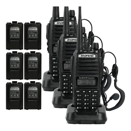 Kitx 3 Handy Baofeng Walkie-talkie UV-82 Negro