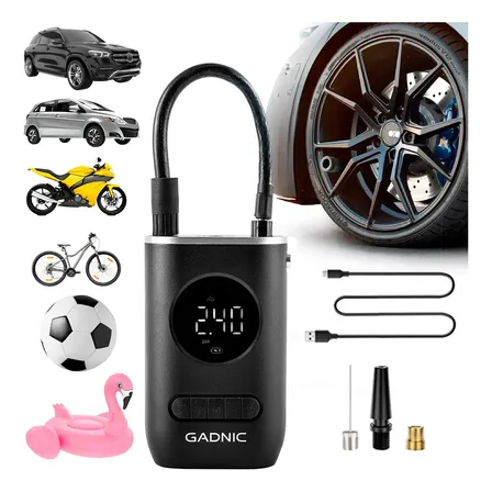 Mini Inflador De Neumaticos Gadnic Inalambrico Recargable 150 Psi Portatil Bateria 2000 mAh 50w