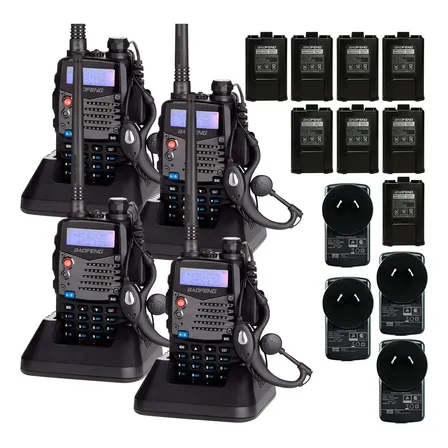 Kit 4 Unidades Handie Baofeng Bibanda Uv5ra Uhf Vhf Handy Bandas de frecuencia UHF-VHF