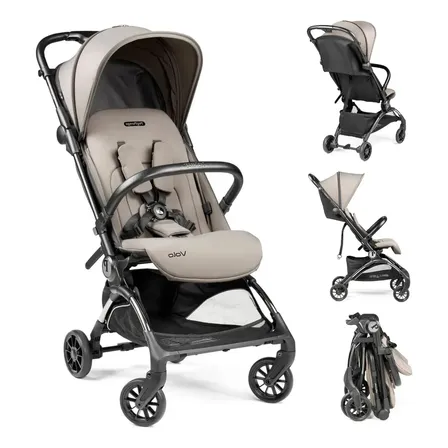 Cochecito Bebé Peg Perego Volo Ultraliviano Super Compacto Color Mysti Beige Estructura Negro