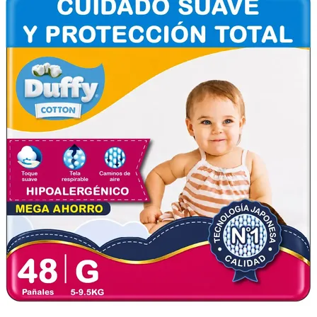 Pañales Duffy Cotton Mega Ahorro Talle G X 48 Un