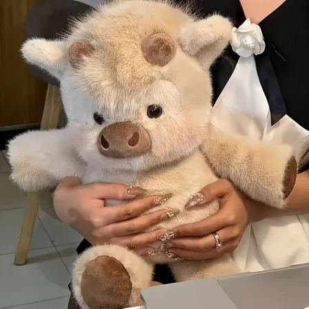Peluche De Vaca Kawaii Highland De 40 Cm, Suave Y Bonito Reg