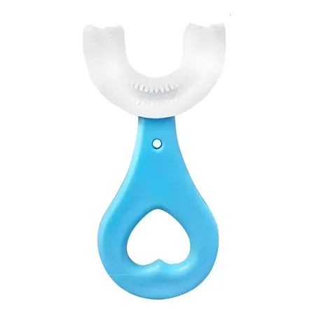 Cepillo De Dientes Forma De U Silicona Infantil Bebés Celeste/rosa