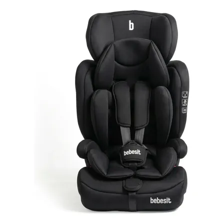 Butaca Booster Bebesit con Isofix Para Grupo 1, 2 y 3 Hasta 36 kg Negra