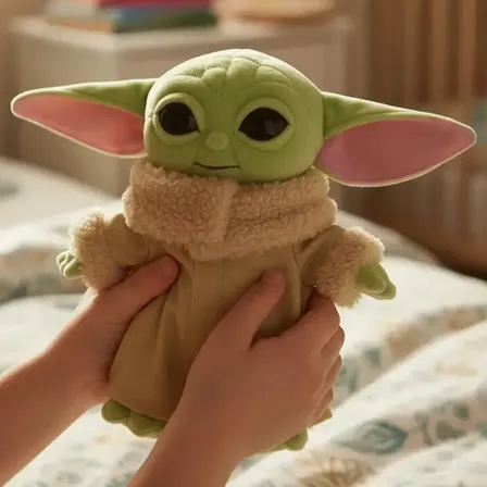 Peluche Din Grogu Baby Yoda El Mandaloriano, Calidad Premium Verde