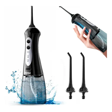 Irrigador Bucal Portatil Nicefeel Inalámbrico 300 Ml 5 Modos Negro