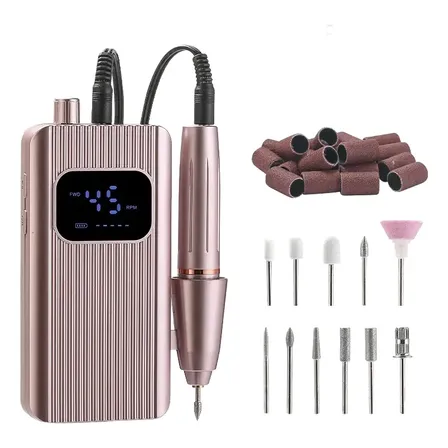 Pulidor De Uñas Recargable Drill De Uñas Portátil 45000 Rpm Dmj-bm-608-hg-rose Gold-usb