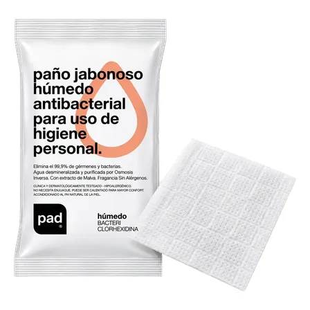 Paño Jabonoso Clorhexidina Hig. Corporal Pad Antibac. X 50u
