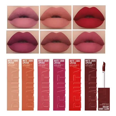 Set 6 Labiales Liquidos Beauty Vinyl Ink Mate Terciopelo Set 01 - Marcas Surtidas