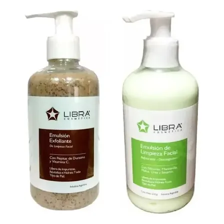 Pack Emulsion Exfoliante Facial + Emulsion De Limpieza Libra con Vitamina C para Todo Tipo de Piel