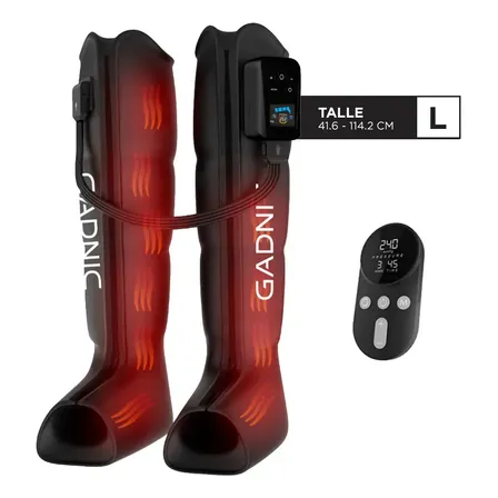 Botas Presoterapia Gadnic Recuperación Muscular 5 Modos Masaje Presión 30 a 240 mmHg Batería 3200 mAh Talle L