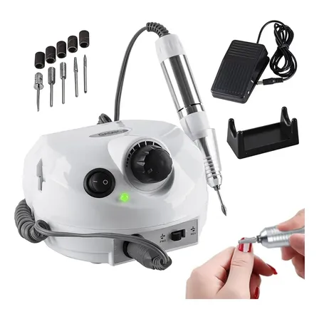 Torno De Mano Manicura Care By Gadnic Pedicura Pro 35.000 RPM Pedal Reversa