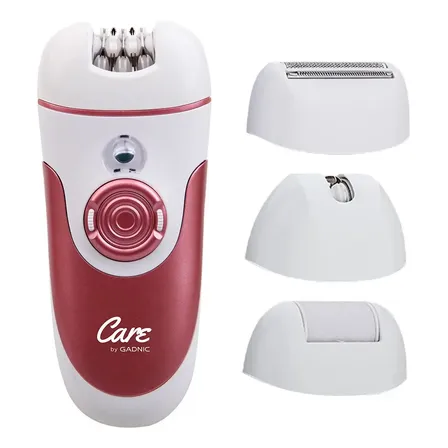 Gadnic Depiladora Eléctrica Gadnic 4 en 1 Recargable Cabezas Intercambiables Luz LED Velocidades Ajustables
