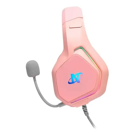 Auricular Gamer Nisuta Ps4 Vincha Con Microfono Con Leds Rgb Color Rosa