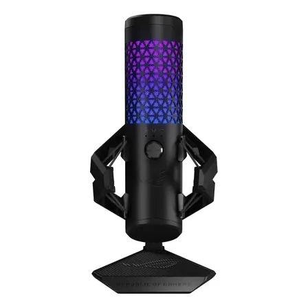 Microfono Gamer Asus Rog Carnyx Usb Condensador Rgb Aurasync Color Negro