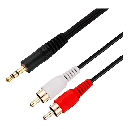 Cable Adaptador Auxiliar Mini Plug 3.5mm A 2 Rca Audio 3 Mts