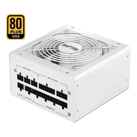 Fuente 800w 80 Plus Gold Full Modular Pcie 5.1 Raptor Volt Blanco
