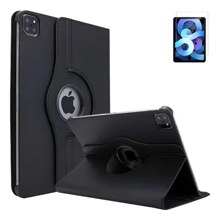 Funda + Vidrio Templado Compatible iPad Pro 11 1ra 2da 3ra 4 Negro