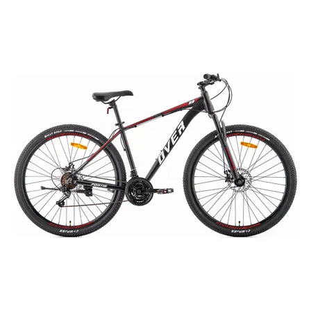 Bicicleta Mtb Overtech Fortis R29 Aluminio Full Shimano, 21 Velocidades, Freno A Disco, Con Suspensión, Color Negro/Rojo/Blanco, Tamaño Del Cuadro L