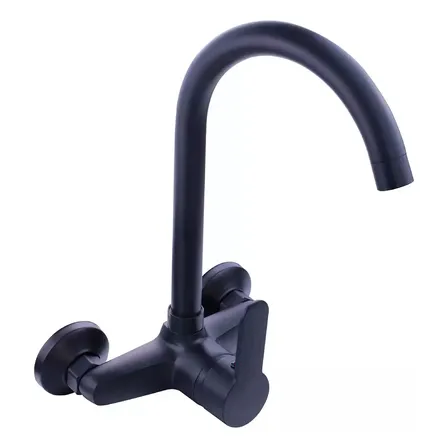 Griferia Monocomando Rieti By Gadnic De Pared Baño y Cocina Negra