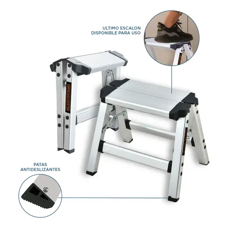 Escalera Black+decker 1 Escalon Taburete Reforzada Aluminio Hasta 120kg