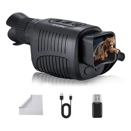 Monocular Vision Nocturna Gadnic Grabacion FHD Zoom Digital 10X Pantalla TFT 1.54 Pulgadas Infrarrojo Integrado Alcance 800 Metros Compatible Micro SD 256GB Puerto Tipo C