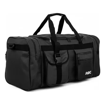 Bolso De Viaje Deportivo 65 L Reforzado Impermeable Grande Negro Liso