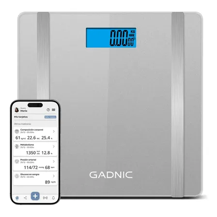 Balanza Digital Baño Personal Corporal Personas 180kg Gadnic Color Gris