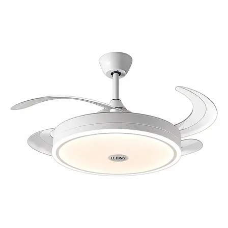 Ventilador Techo Retráctil Luz Led 3 Tonos Regulable Control 1.08 Cm 50/60 Blanco Transparente Abs 4