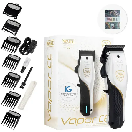 Máquina Para Corte De Pelo Wahl Vapor Ce Championship Edition Clipper Profesional Inalámbrica Con Holograma Auténtico Motor Brushless 8000 Rpm Y Cuchilla F32 Fadeout Zero Gap Para Barbería