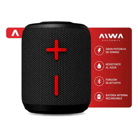 Parlante Bluetooth Portátil Waterproof Aiwa 10w (5x2) 1800mah Rgb