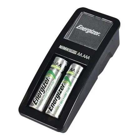 Kit Cargador De Pilas AA AAA Energizer + 2 Baterías AA Recargables Ni-Mh 1300mAh
