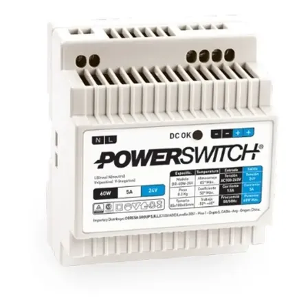 Fuente De Alimentacion Power Switching 60w 24v 2,5a Riel Din