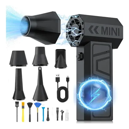 Ventilador Turbo Mini Jet Soplador Portátil Eléctrico Negro