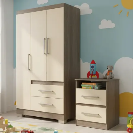 Combo Placard Y Mesa De Luz Infantil Maximo Fortaleza Doble Golden Oregon