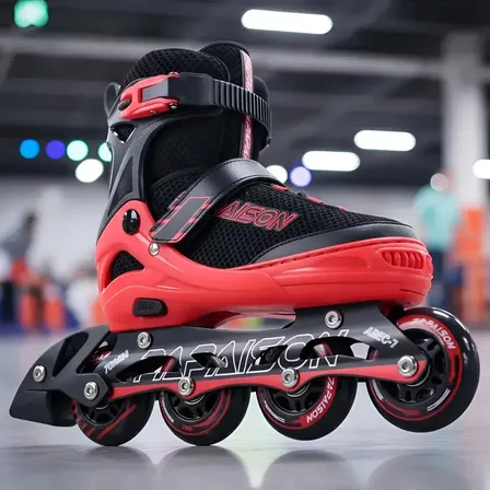 Papaison 306 Rollers Profesionales Aluminio Adulto Ruedas Siliconadas 306 Color Negro/rojo Talle De Los Patines Medium, 33 Al 36