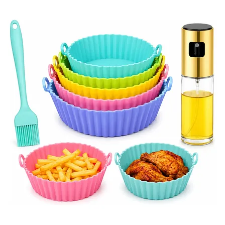 Kit Cocina Air Fryer X6 Moldes Silicona Aceitero Y Pincel Mixto