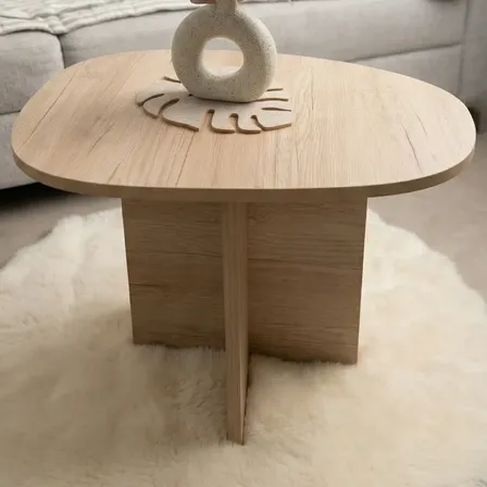 Mesa Ratona Baja Orgánica Encastrable 100% Melamina Living Melamina Roble Kendal