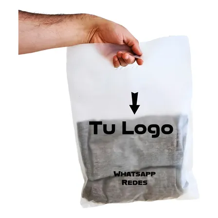 200 Bolsas Plásticas 35x45cm Tipo Riñón Personalizadas Cristal Personalizado
