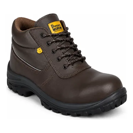 Botin Calzado De Seguridad Trabajo Pampero Cuero Acero Fc A Marrón 45