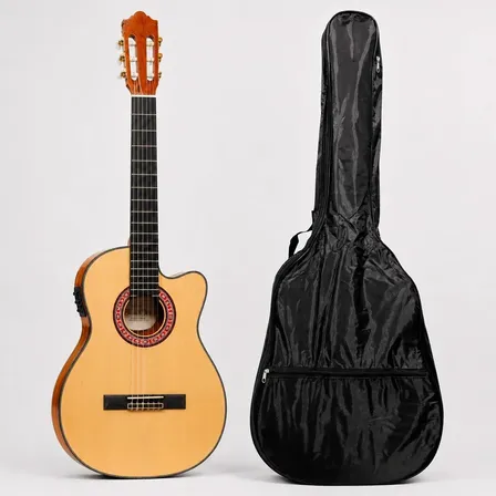 Guitarra Clásica Rómulo García 1/2 Caja Smg-300 Ceq 3 Bandas Natural