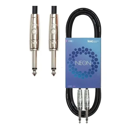 Cable Plug 1/4 - Plug 1/4 KWC 3m Latón Niquelado Negro