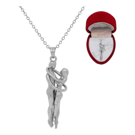 Collar Abrazo Infinito Baño Oro 18k + Estuche De Regalo Pana