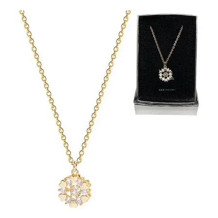 Collar Mini Corazones Brillo Baño Oro 18k Con Estuche Regalo