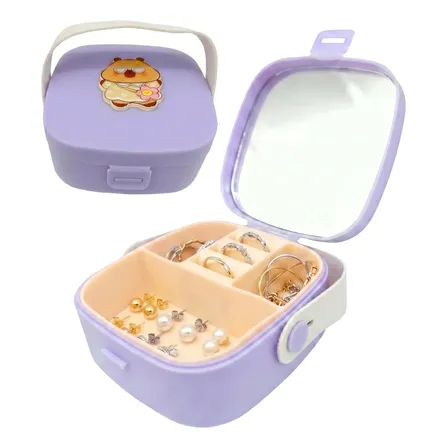 Alhajero Joyero Caja Organizador Joyas Anillos Y Accesorios Color Violeta2