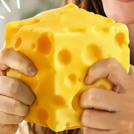 Squishy Queso Realista Antiestre Viral Sensorial Blando Niño Amarillo
