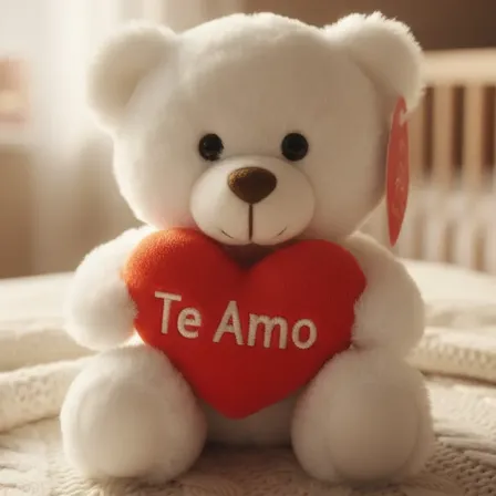 Peluche Oso Premium 18 Cm Colores A Elegir, Super Suaves Pap Blanco Corazón Te Amo