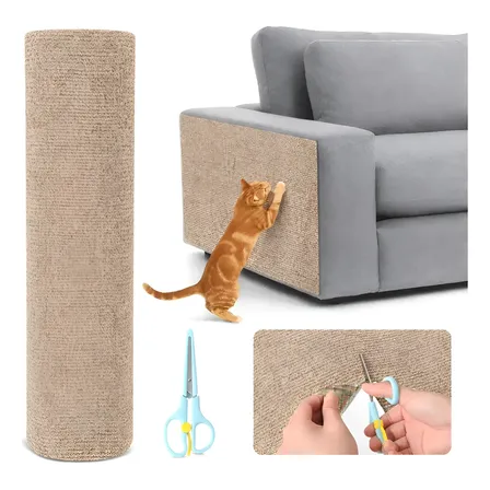Rascador Autoadhesivo Premium Gatos Sillón Esquinero 200x50 Marrón