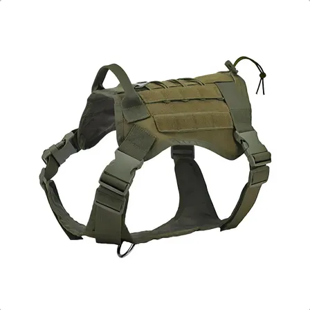 Chaleco Táctico Reforzado Perros Arnés Pretal Pechera M L Xl Color Verde Militar